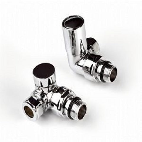 Pro 15mm Corner Towel Rail Valves CP pair
