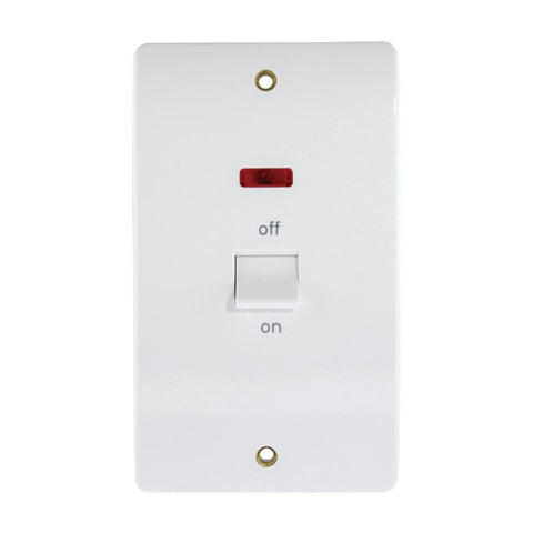 45 Amp DP Switch - Oblong with Neon (MK K5215WHI)