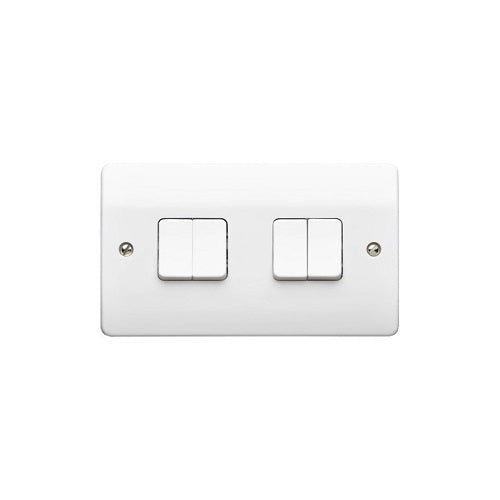 4 Gang 2 Way Plateswitch 10 Amp (MK K4874WHI )