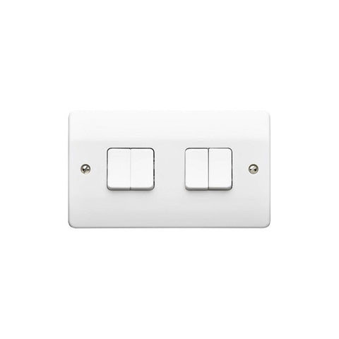 4 Gang 2 Way Plateswitch 10 Amp (MK K4874WHI )