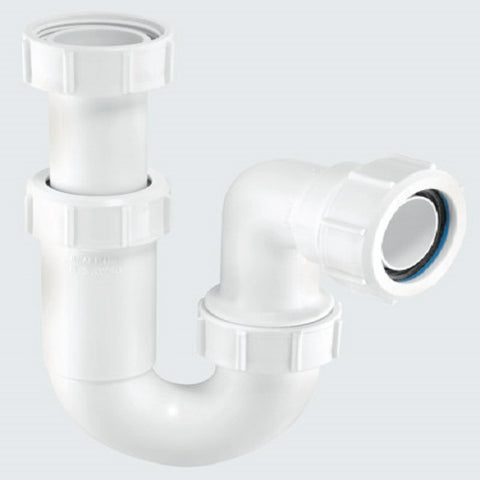 McAlpine ASA10 tubular adjustable inlet P trap with 75mm seal 1.1/4"