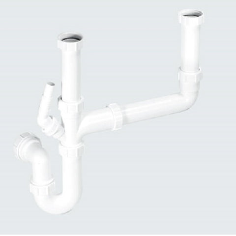 McAlpine SK2 double bowl sink waste kit with single appliance nozzle