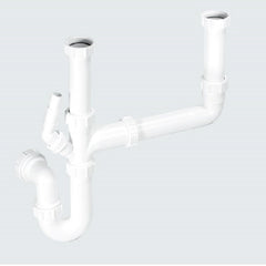McAlpine SK2 double bowl sink waste kit with single appliance nozzle