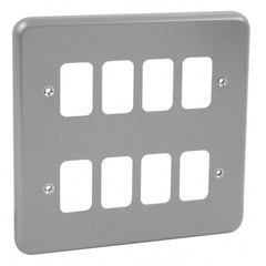 8 Gang Alum Surface Grid Plate