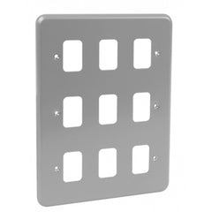 9 Gang Alum Surface Grid Plate