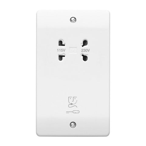 Dual Voltage Shaver Socket 115/230v - White (MK K701WHI)