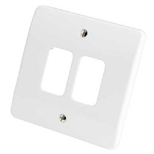MK 2 Gang White Grid Plate