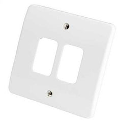 MK 2 Gang White Grid Plate