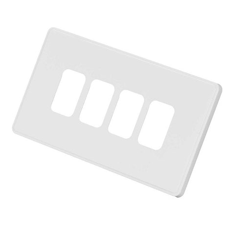 MK 4 Gang White Grid Plate