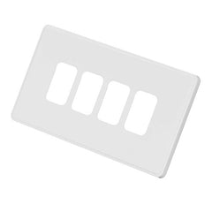 MK 4 Gang White Grid Plate