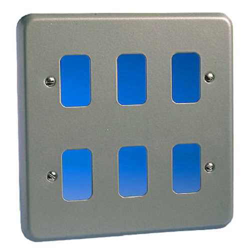 6 Gang Alum Surface Grid Plate