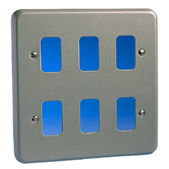6 Gang Alum Surface Grid Plate
