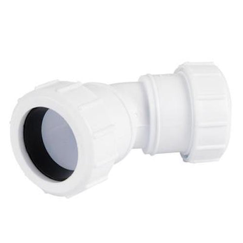 PLASTIC COMPRESSION 32MM 90 DEGREE BEND WHITE