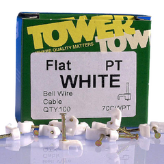 Flat Bell Wire Clip - White