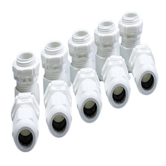 Wiska 20mm IP68 Compression Gland c/w Locknut - White (10 Pack)