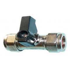 lever operated chrome plated brass isolating valve 15mm - economy