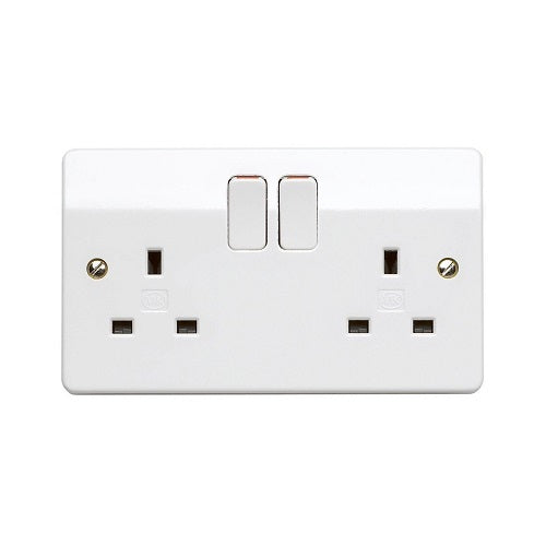 13 Amp 2 Gang DP Switched Socket (MK K2747WHI)