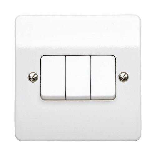 3 Gang 2 Way Plateswitch 10 Amp (MK K4873WHI)