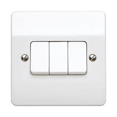 3 Gang 2 Way Plateswitch 10 Amp (MK K4873WHI)