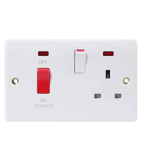 45A DP COOKER C/UNIT WITH 13A S/SOCKET