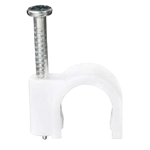 11mm Round Cable Clip White