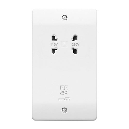 Dual Voltage Shaver Socket 115/230v - White (MK K701WHI)