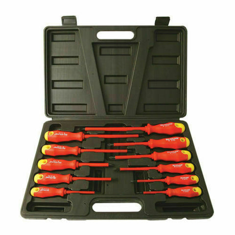 Insulated Soft-Grip Screwdriver Set Slotted 11-Pieces (918535)