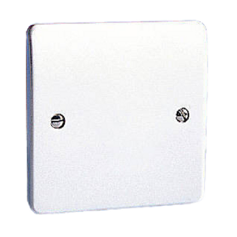 MK 1 Gang Blank Plate White
