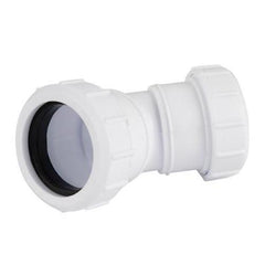 PLASTIC COMPRESSION 40MM 45 DEGREE BEND WHITE