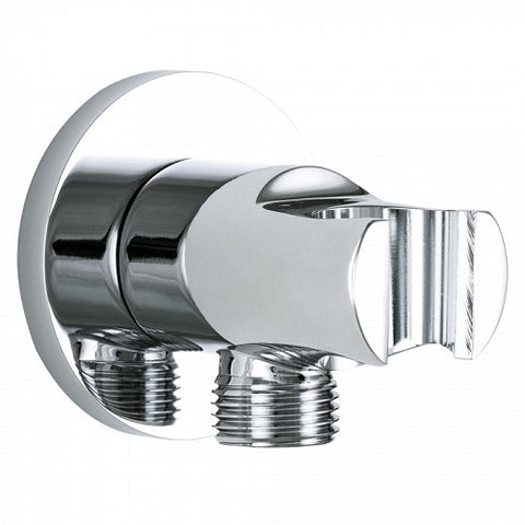 ROUND SHOWER OUTLET WITH BRACKET BRASS CP