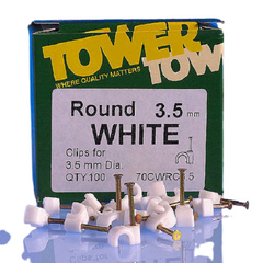 3.5mm Round Cable Clip White