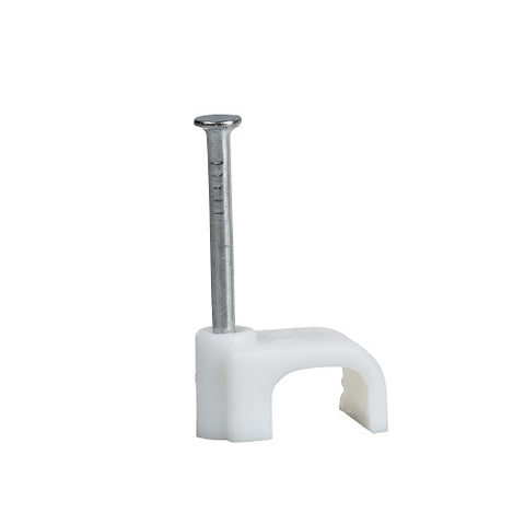 Tower - nail clip for flat cable - 2 x 0.75 mm² - white