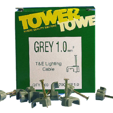 Tower FLAT CLIPS - T&E 1MM GREY 100