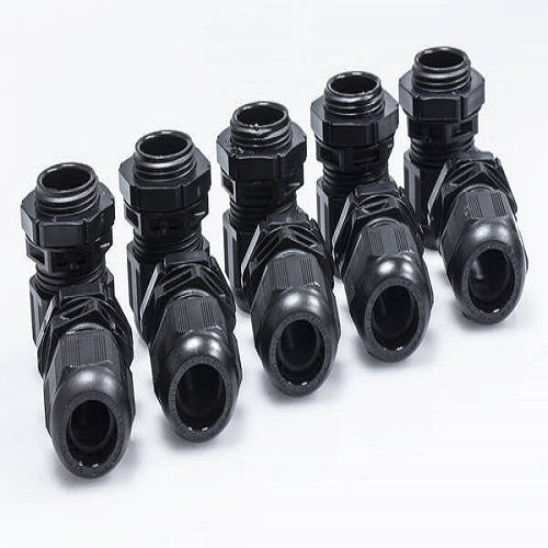 Wiska 20mm IP68 Compression Gland LSF c/w Locknut- Black (10 Pack)