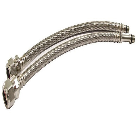15mm x10mm MonoBloc 300mm Flexible Tap Connector - Pair