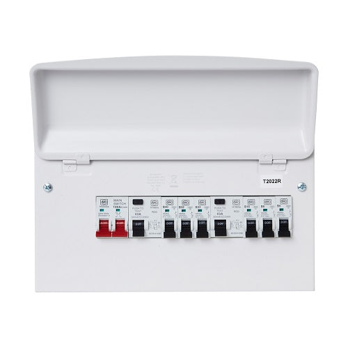 MK 12 Way Pre-Populated Twin RCD Consumer Unit With MCBs All Metal (Y7664SMET)